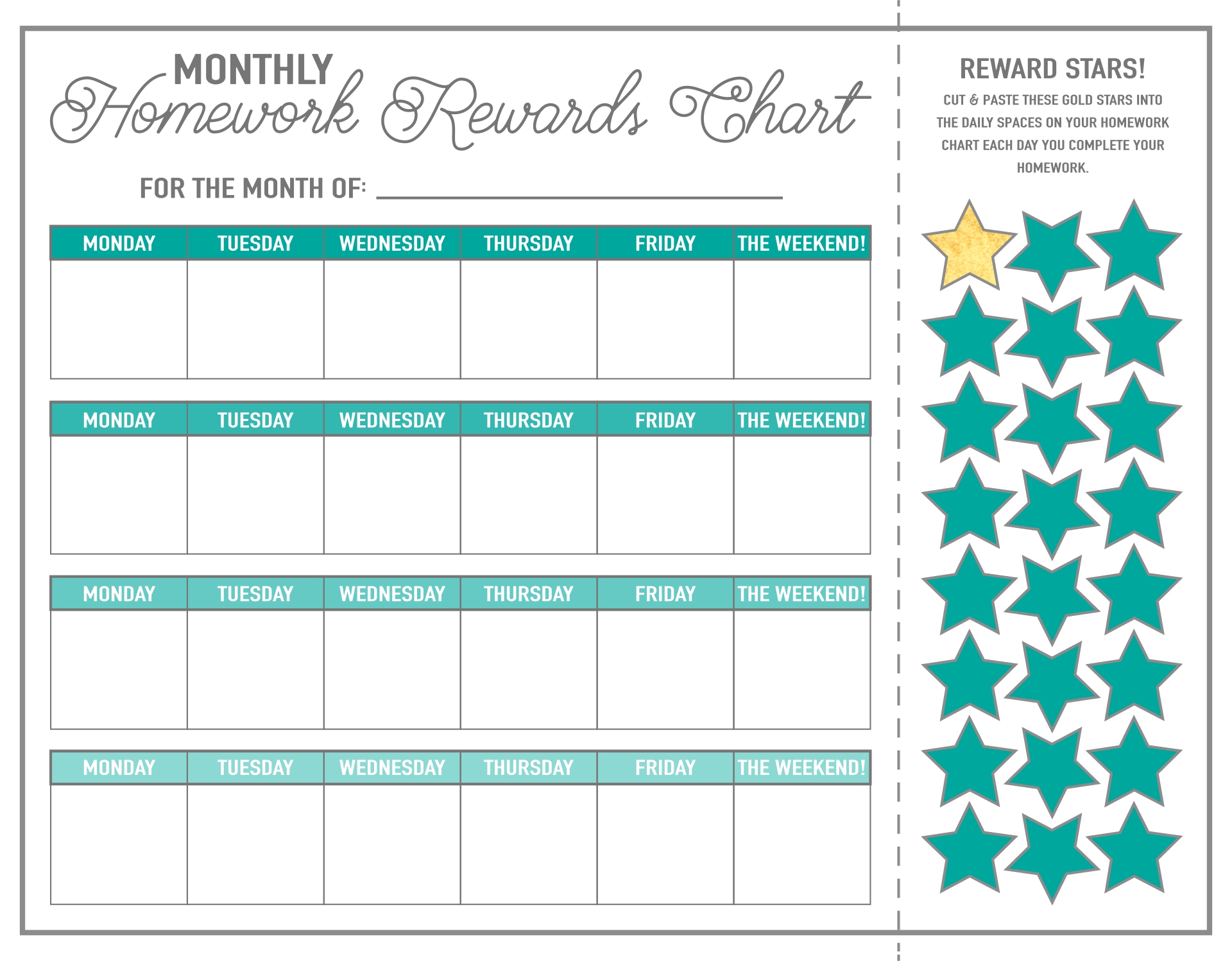 9 Best Images Of Free Printable Homework Charts Track Free Printable Homework Charts Free