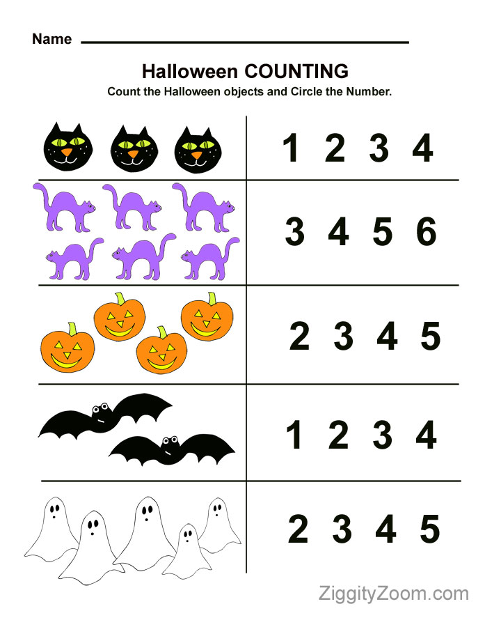 Halloween Math Worksheets For Pre K