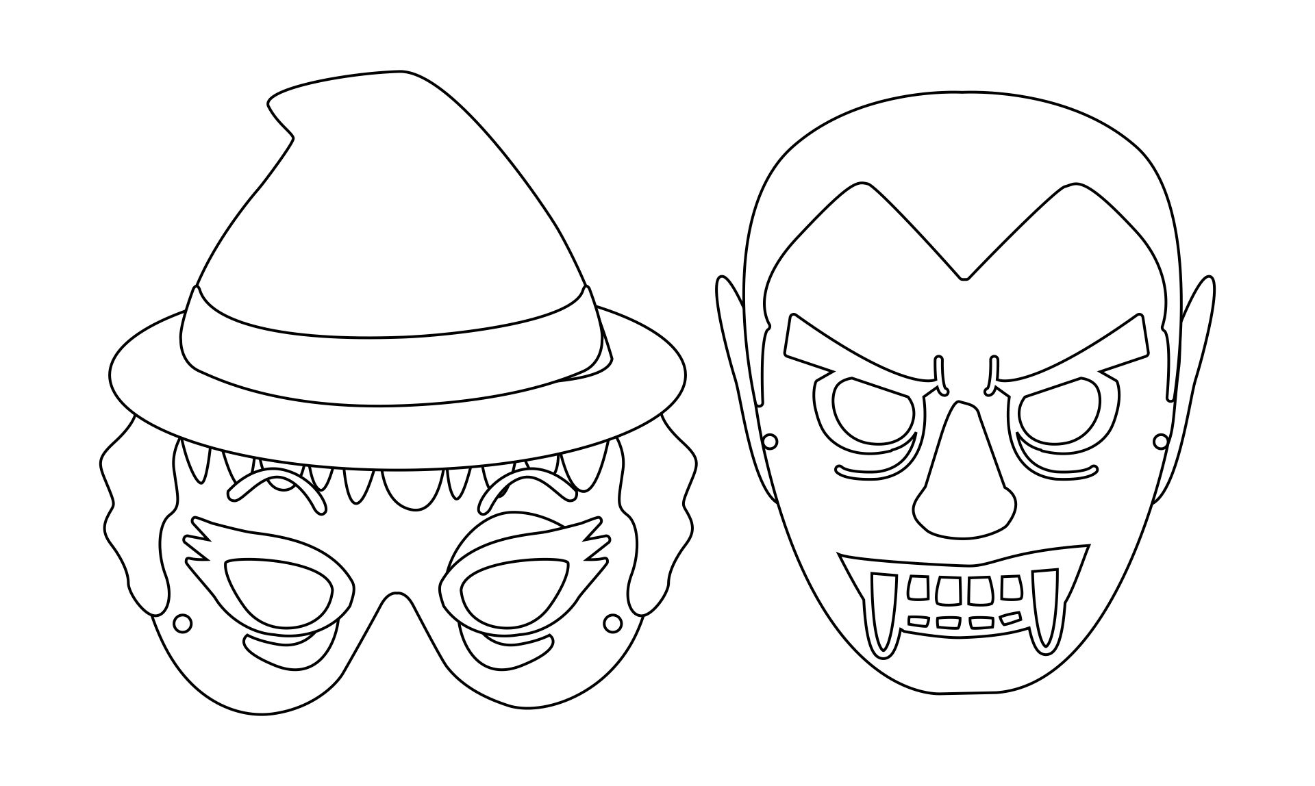 8 Best Images Of Printable Halloween Masks To Color Printable 