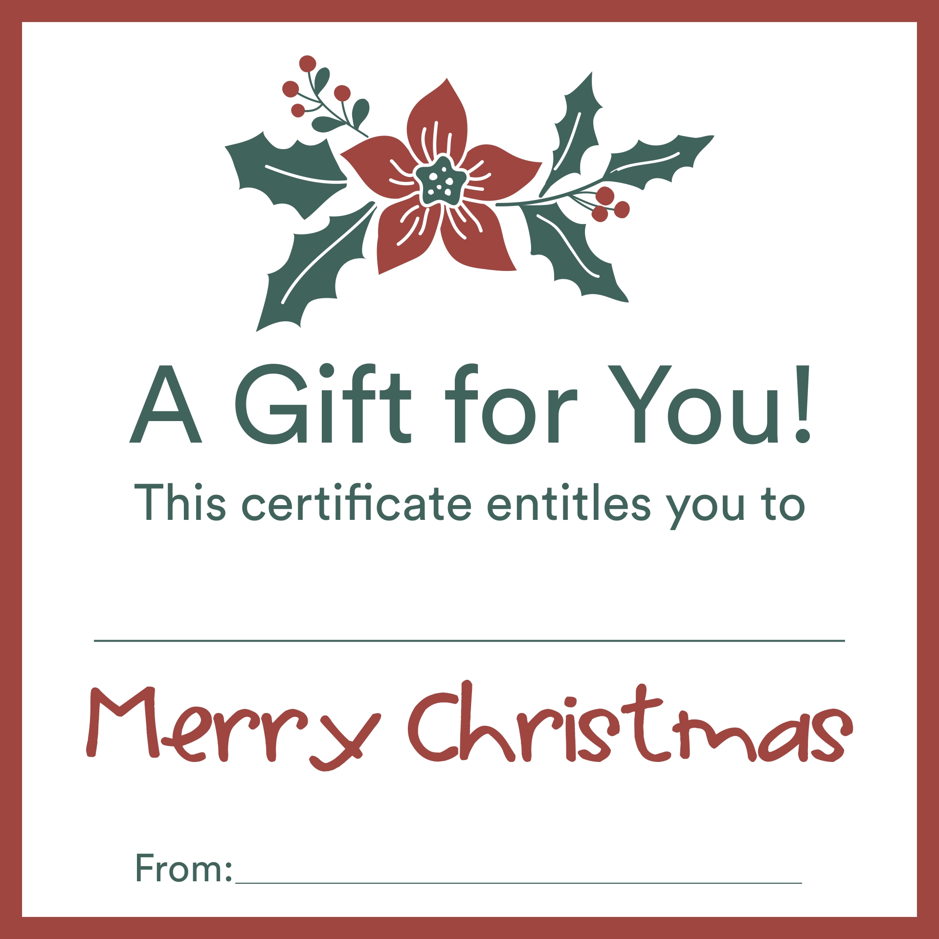 5 Best Images Of Free Printable Christmas Gift Voucher Templates 
