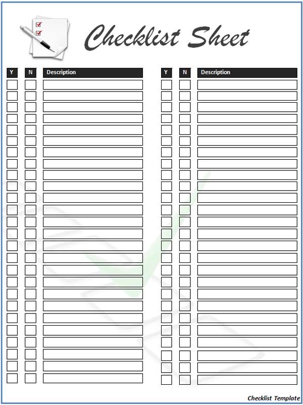 5 Best Images Of Printable Blank Daily Checklist Template Blank 