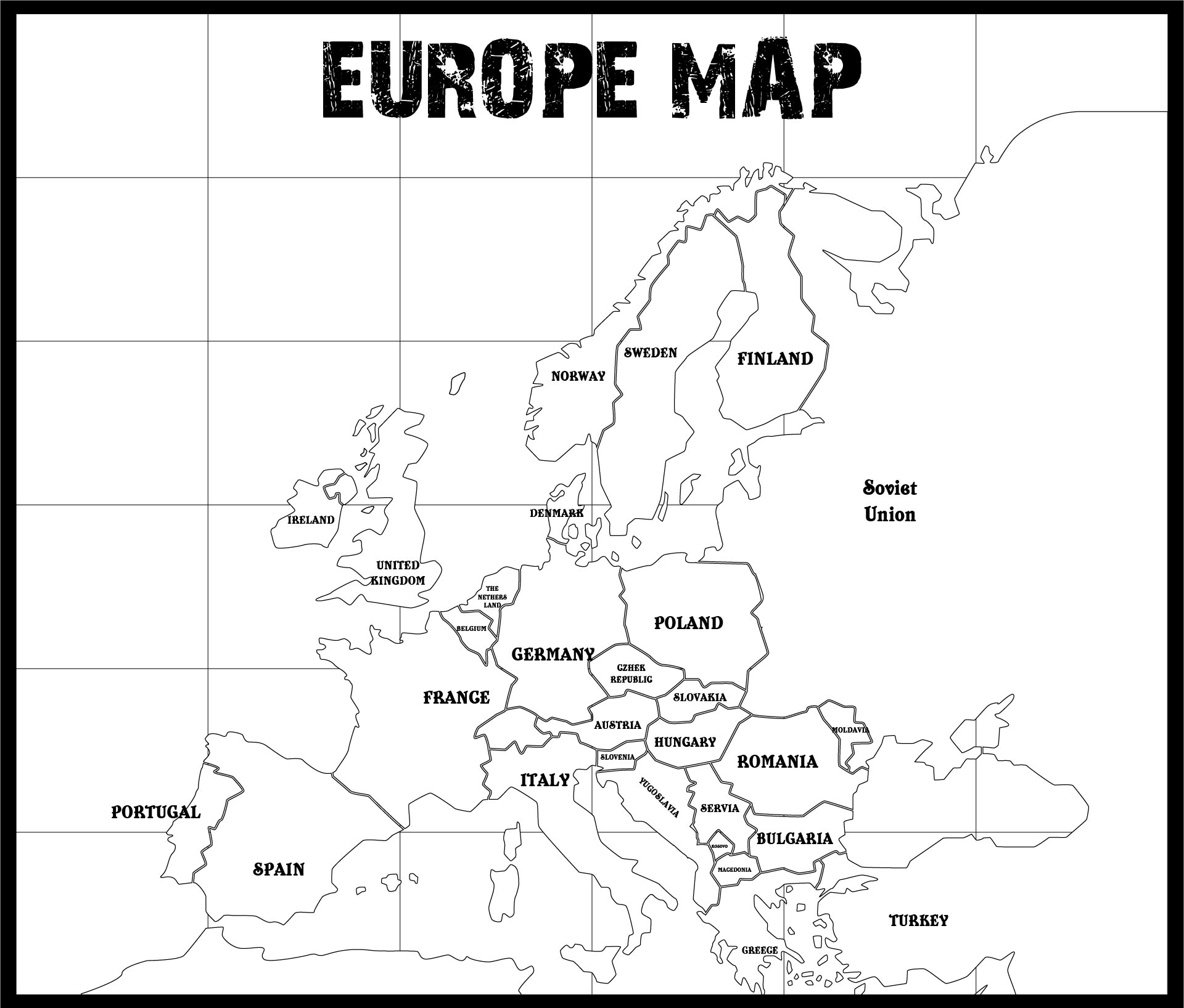 Free Printable Blank Outline Map Of Europe