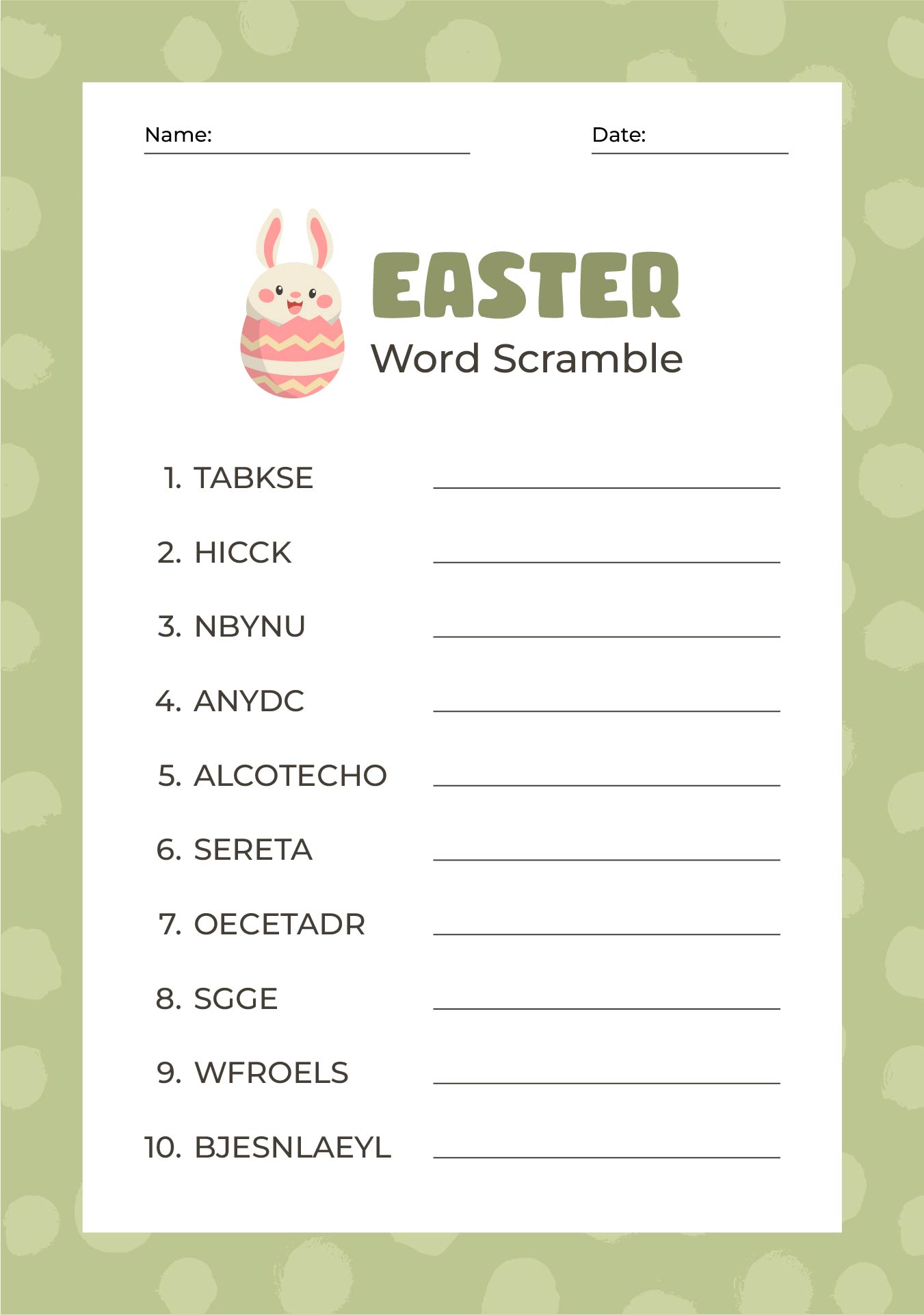 4 Best Images Of Easter Word Scramble Printable Printable Spring Word Scramble Free Printable