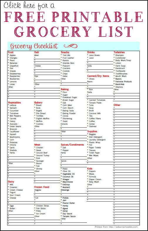 7 Best Images Of Printable Master Grocery List Master Grocery List Template Printable Free 