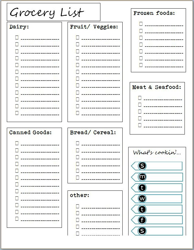 8 Best Images Of Free Simple Printable Grocery List Template Free 