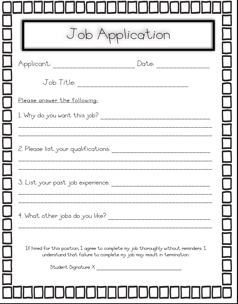 6 Best Images Of Printable Job Application Worksheets Meet The Artist Worksheets Free Job 