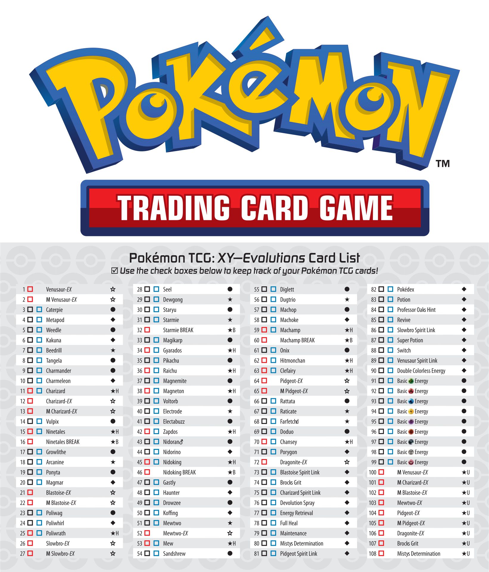 8 Best Images Of Pokemon Card Checklist Printable List Of All Pokemon 