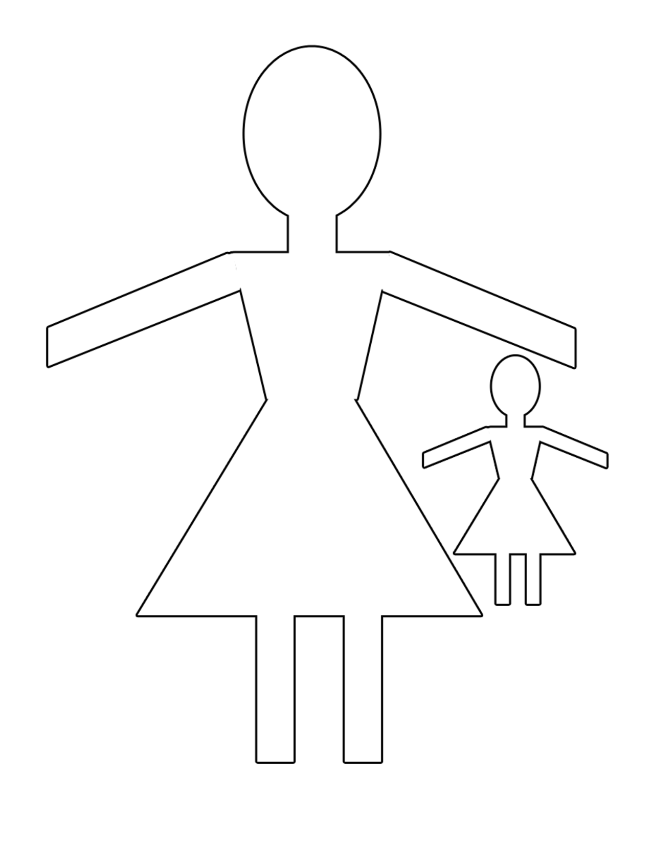 7 Best Images Of Printable Paper Doll Templates Printable Girl Paper 