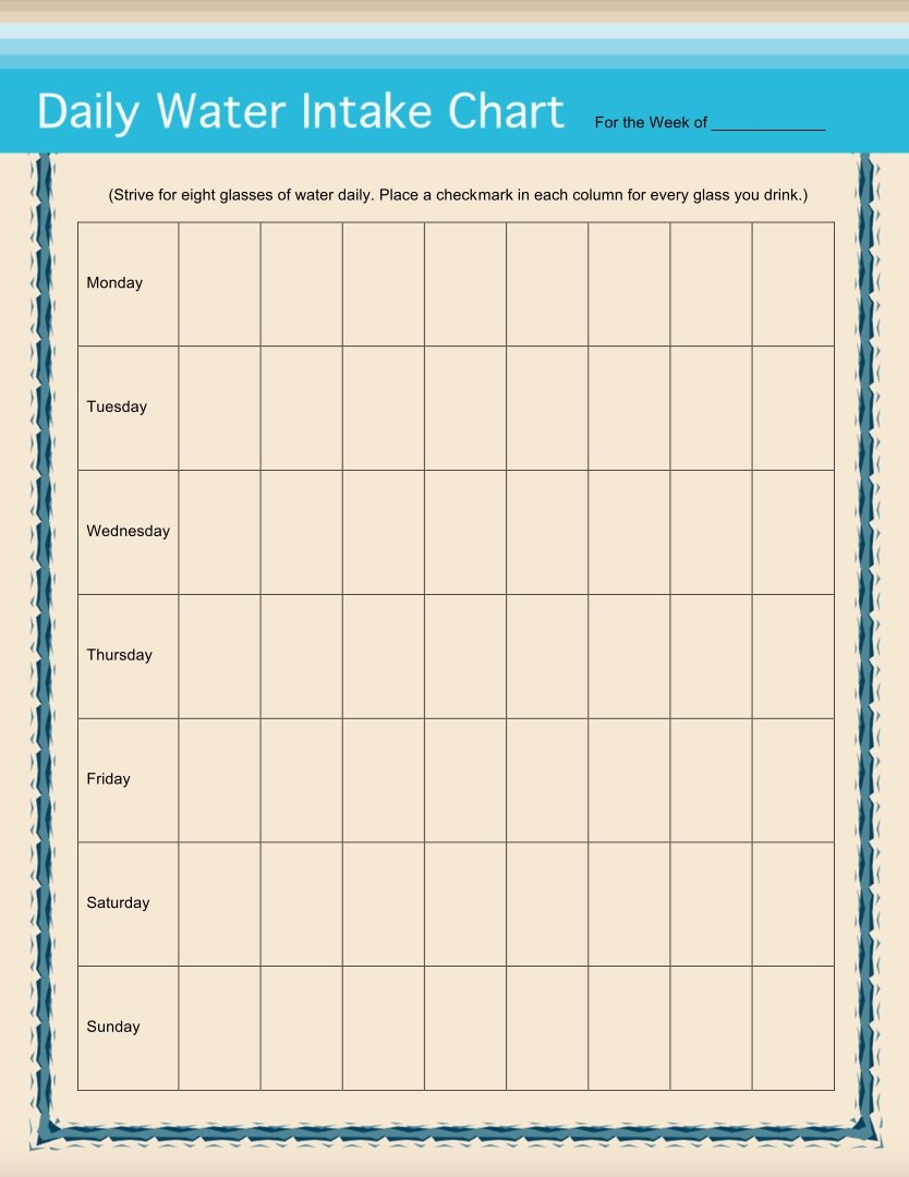 8 Best Images Of Printable Fluid Intake Charts Fluid Intake And Output Chart Printable Daily