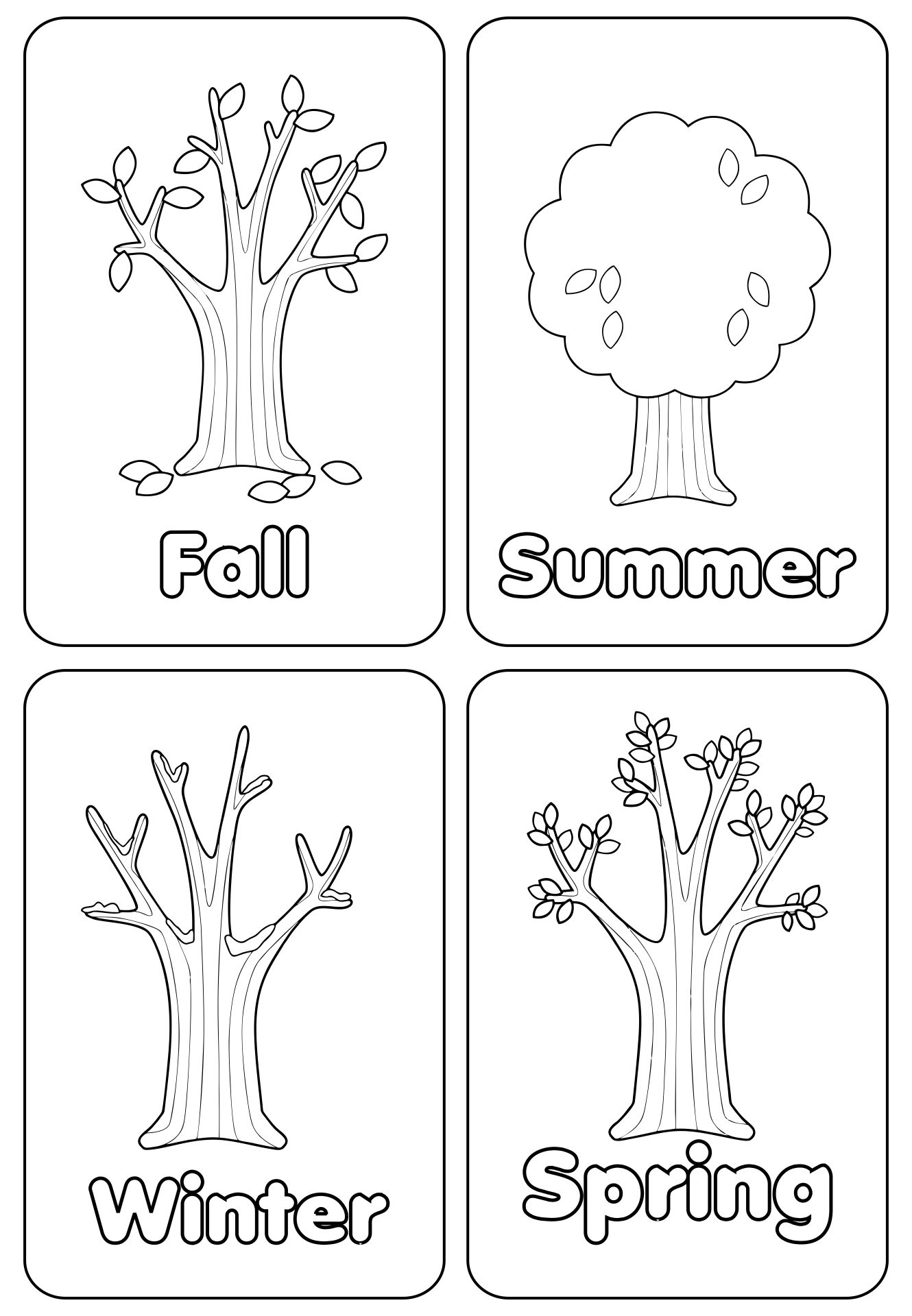 6 Best Images Of Seasons Preschool Coloring Pages Printables Four 