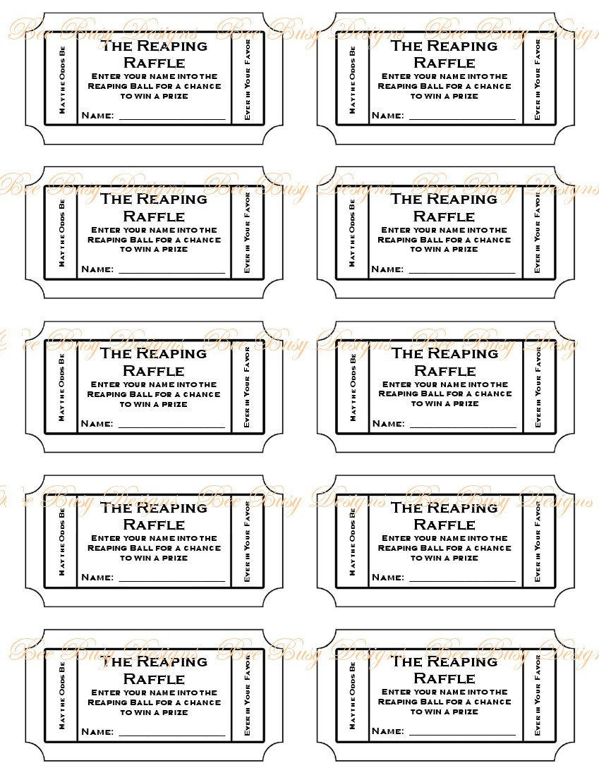 Diaper Raffle Tickets Free Printable Black And White