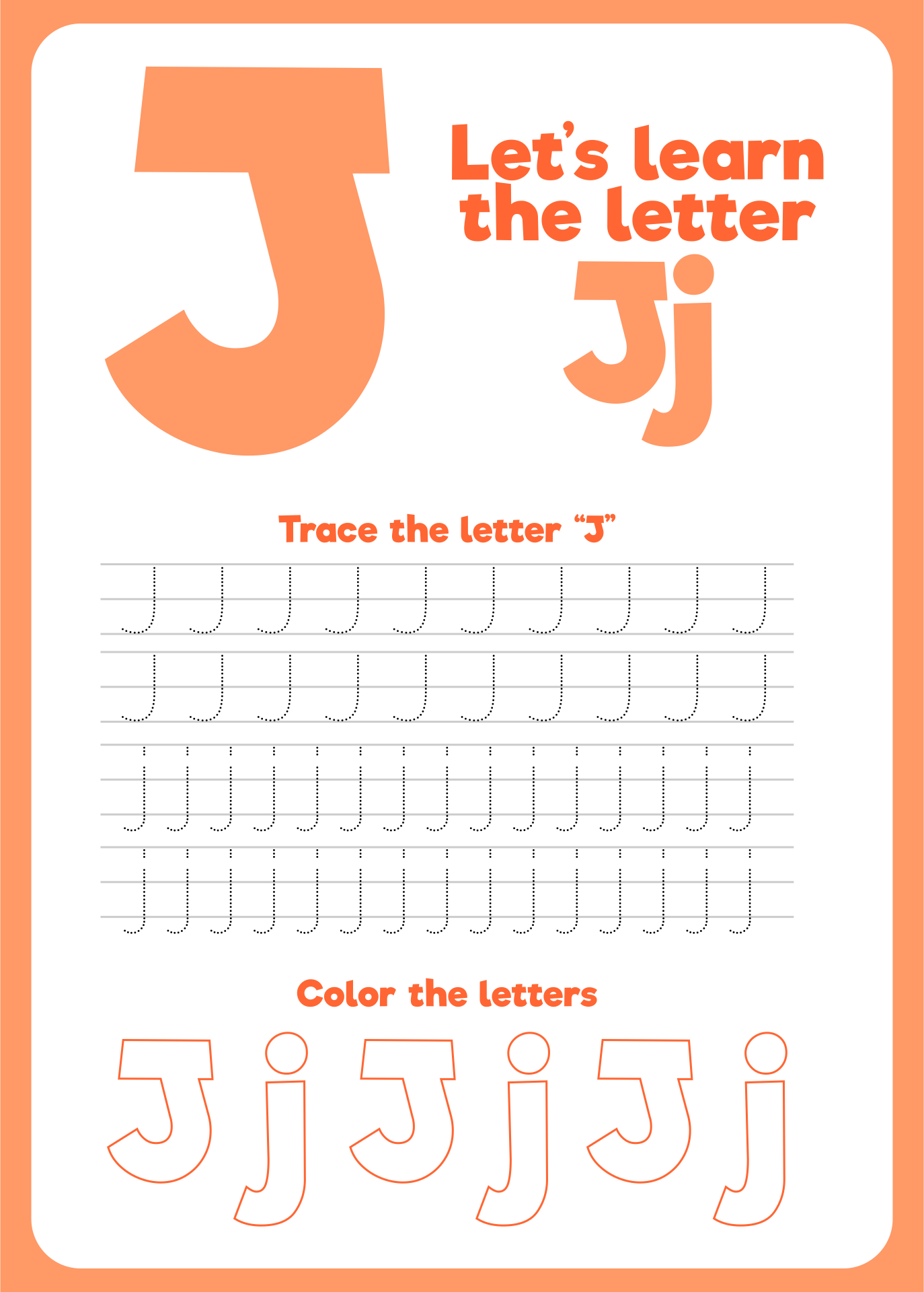 Letter J Printable Worksheets