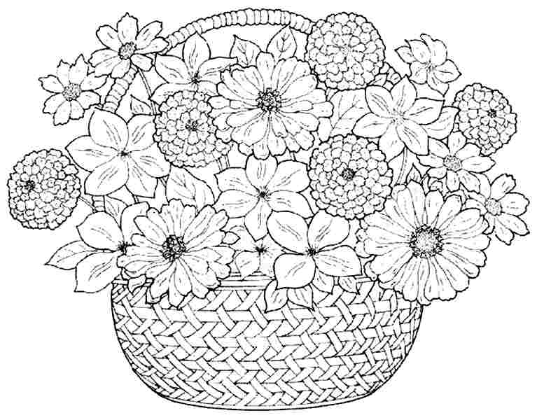 7 Best Images Of Free Printable Flower Bouquet Flower Bouquet Coloring 