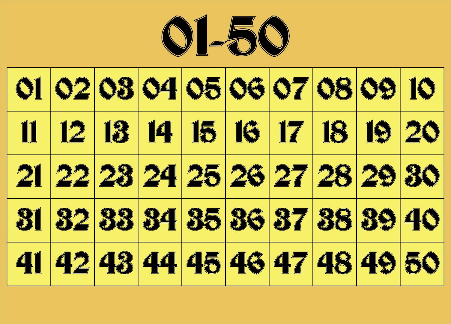 Free Printable Numbers 1 50 Printable Templates Free