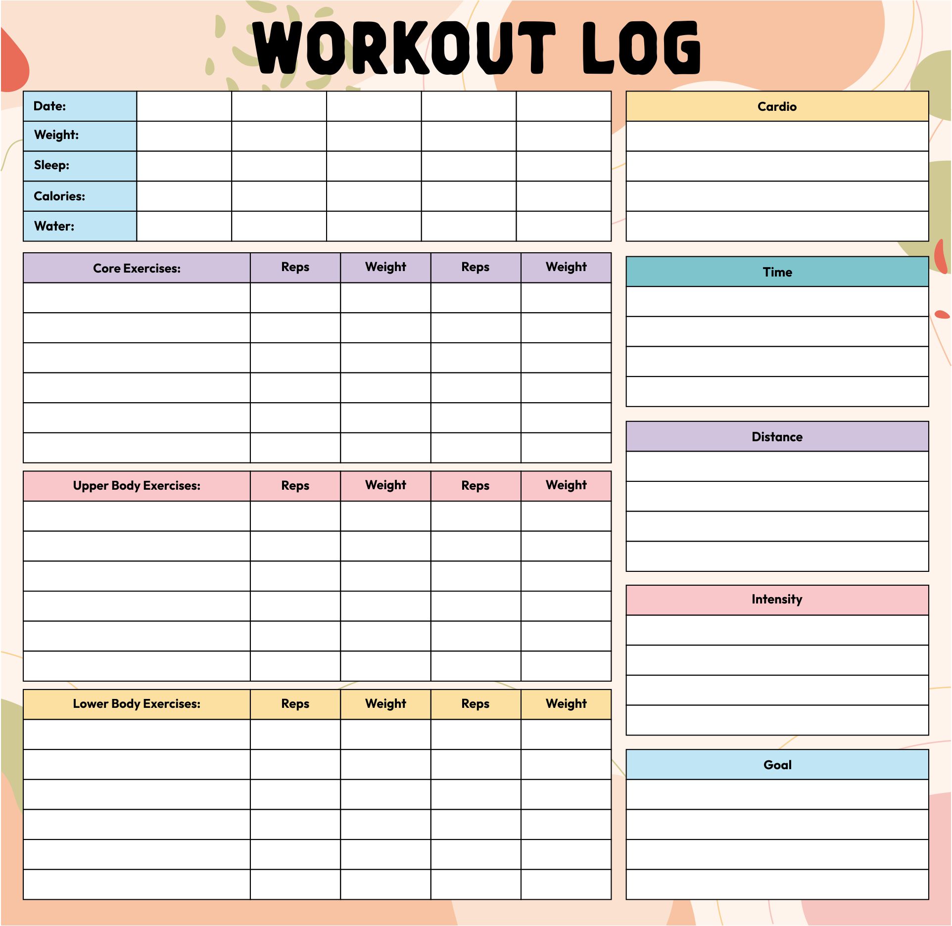 6 Best Images Of Free Printable Weight Lifting Workout Logs Printable 