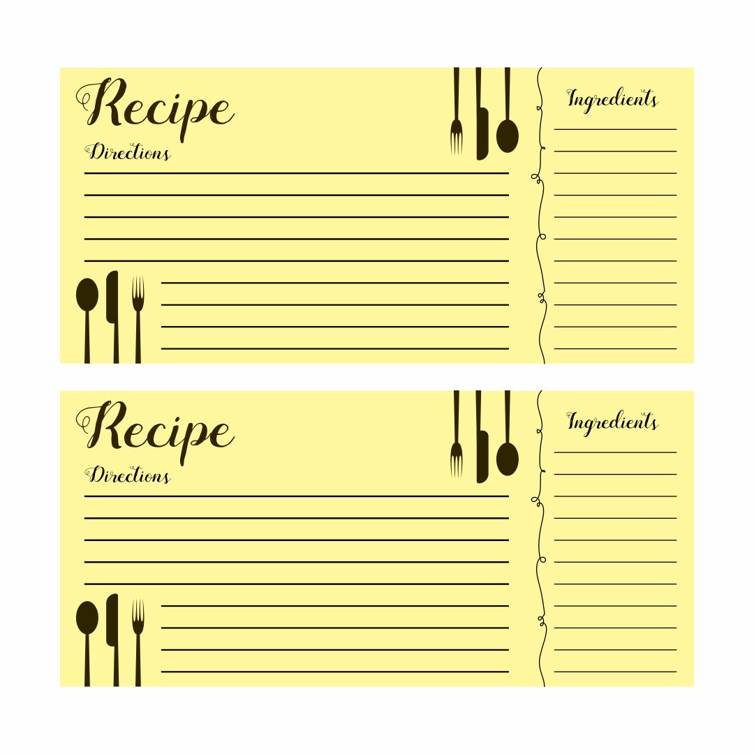 Free Printable Template For 4x6 Recipe Cards