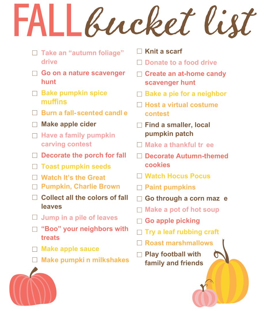 7 Best Images Of Printable Blank Fall Bucket List Fall Bucket List