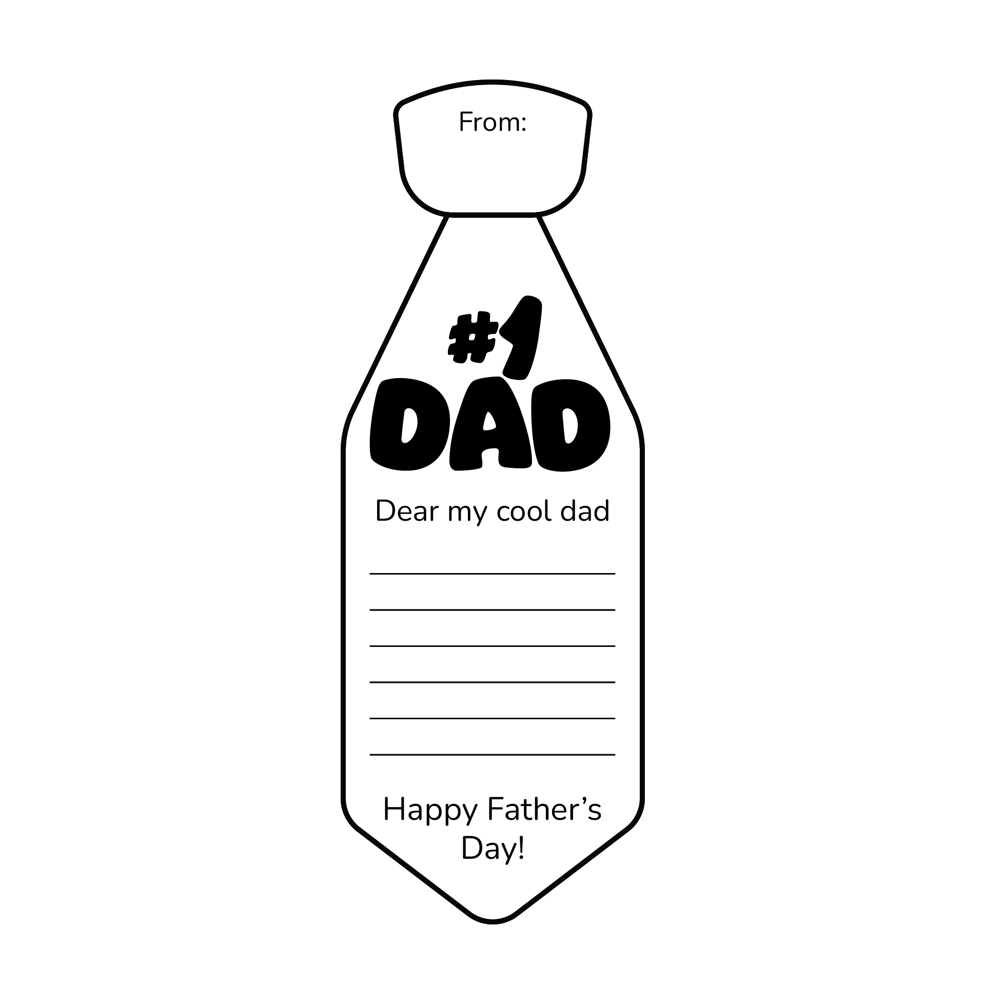 Father S Day Tie Template Printable Free Templates Printable