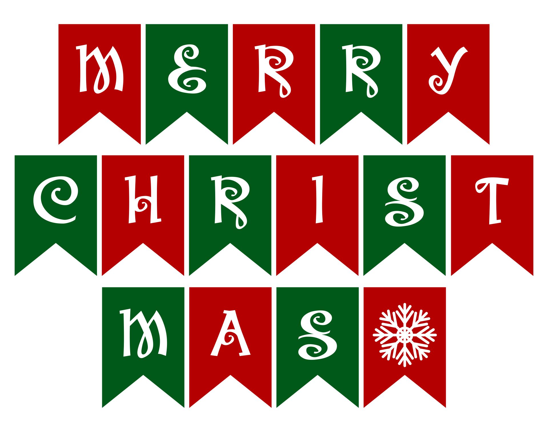 Cut Out Merry Christmas Letter Banner Printable