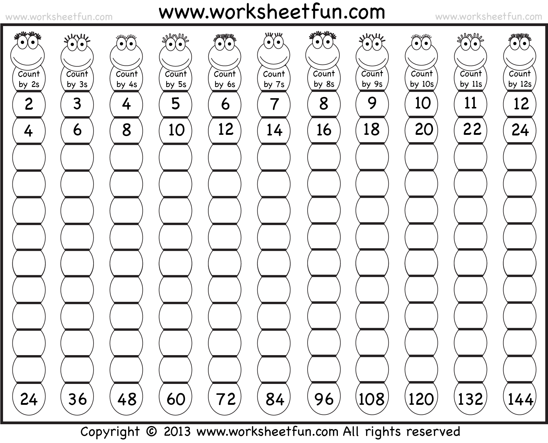 6 Best Images of Skip Counting Chart Printable 112 Multiplication
