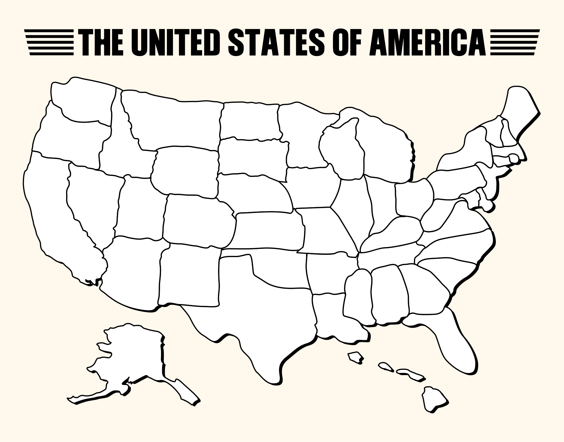 States Blank Map Printable