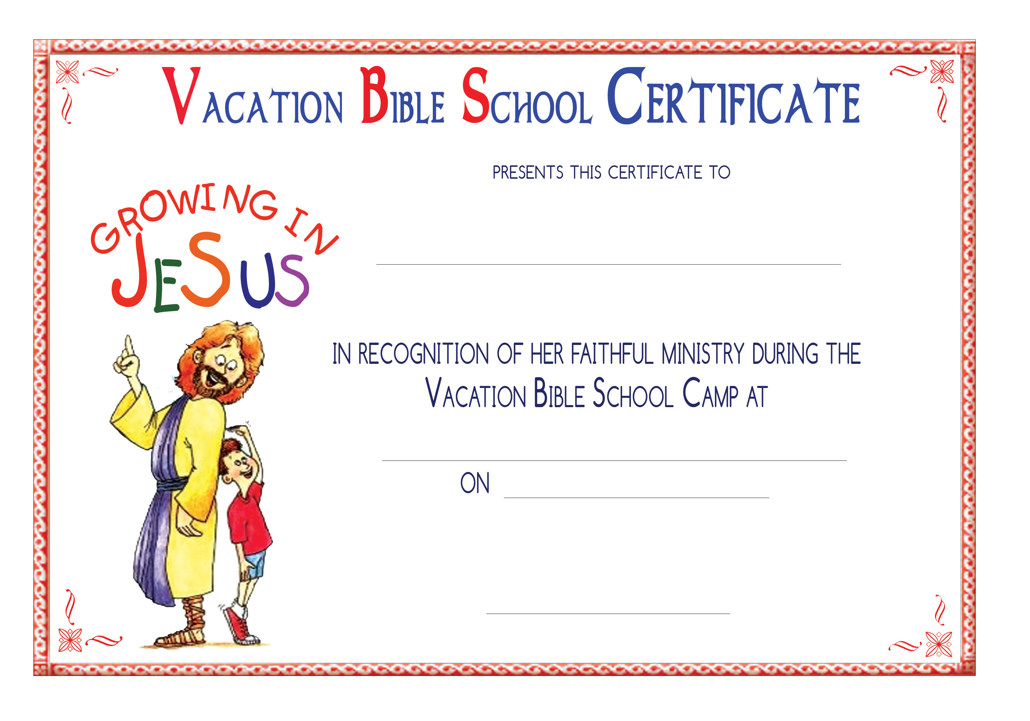 5 Best Images Of Vacation Bible School Certificates Printable Free Vacation Bible School 