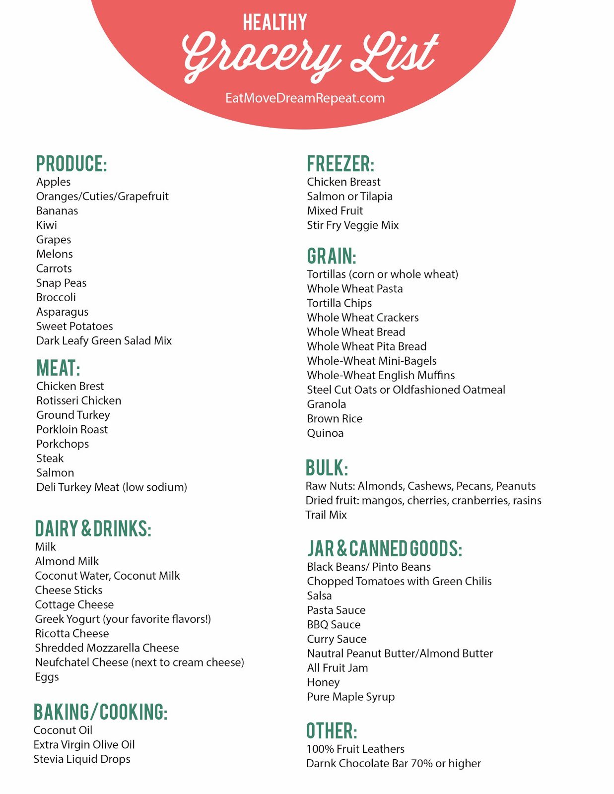 6 Best Images Of Clean Eating Food List Printable Healthy Eating 