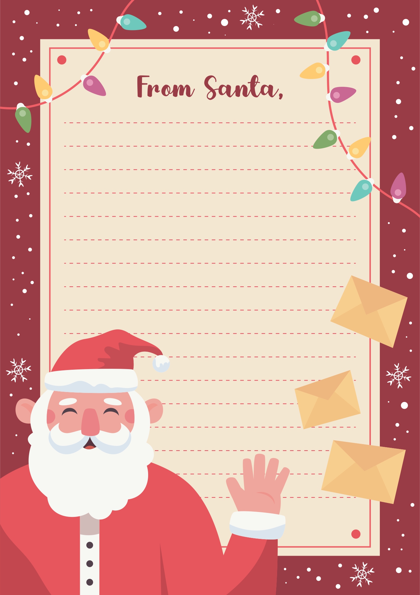 Free Printable Letter From Santa Word Template Printable Templates