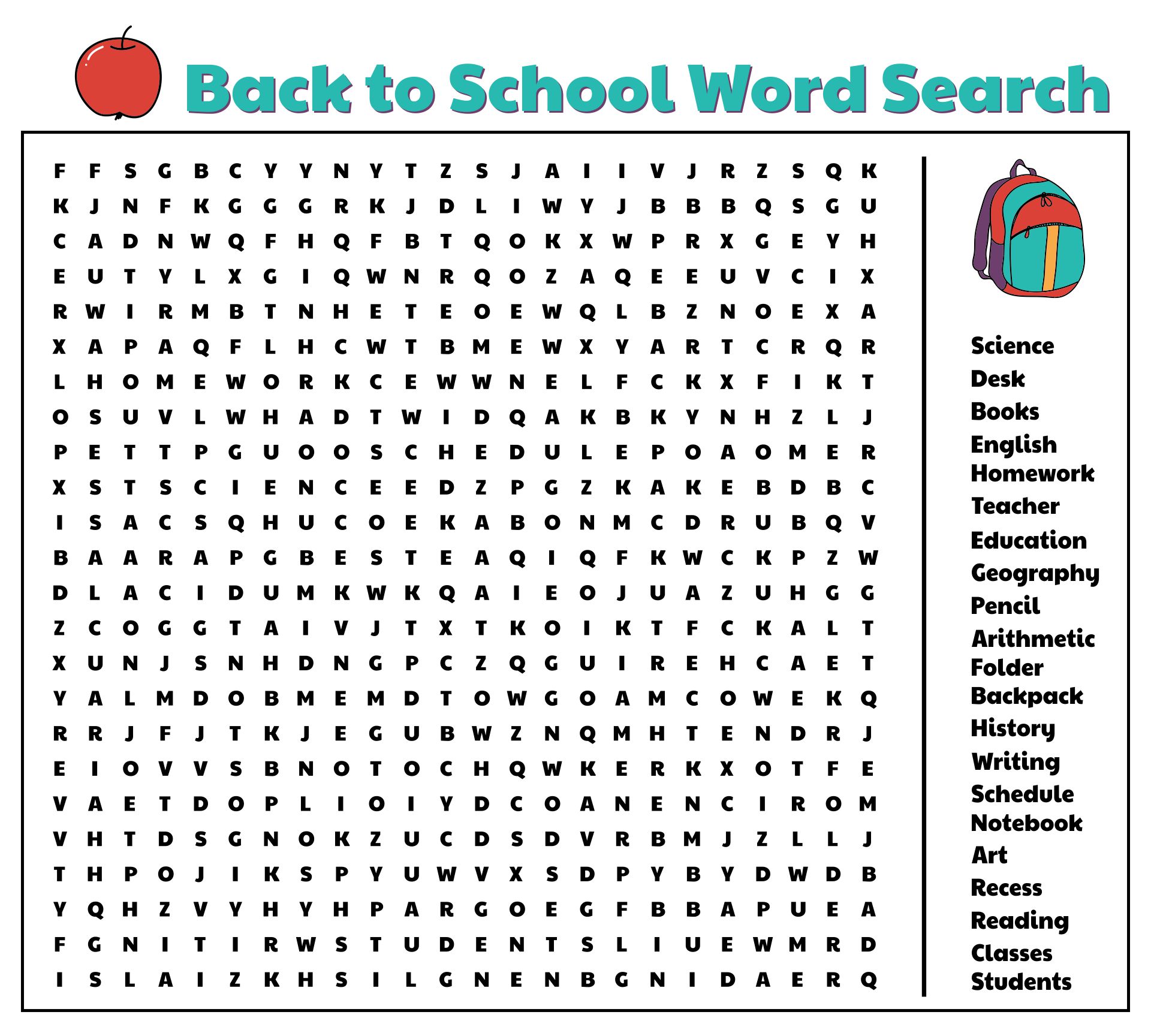 4 Best Images Of School Word Search Puzzles Printable School Word 