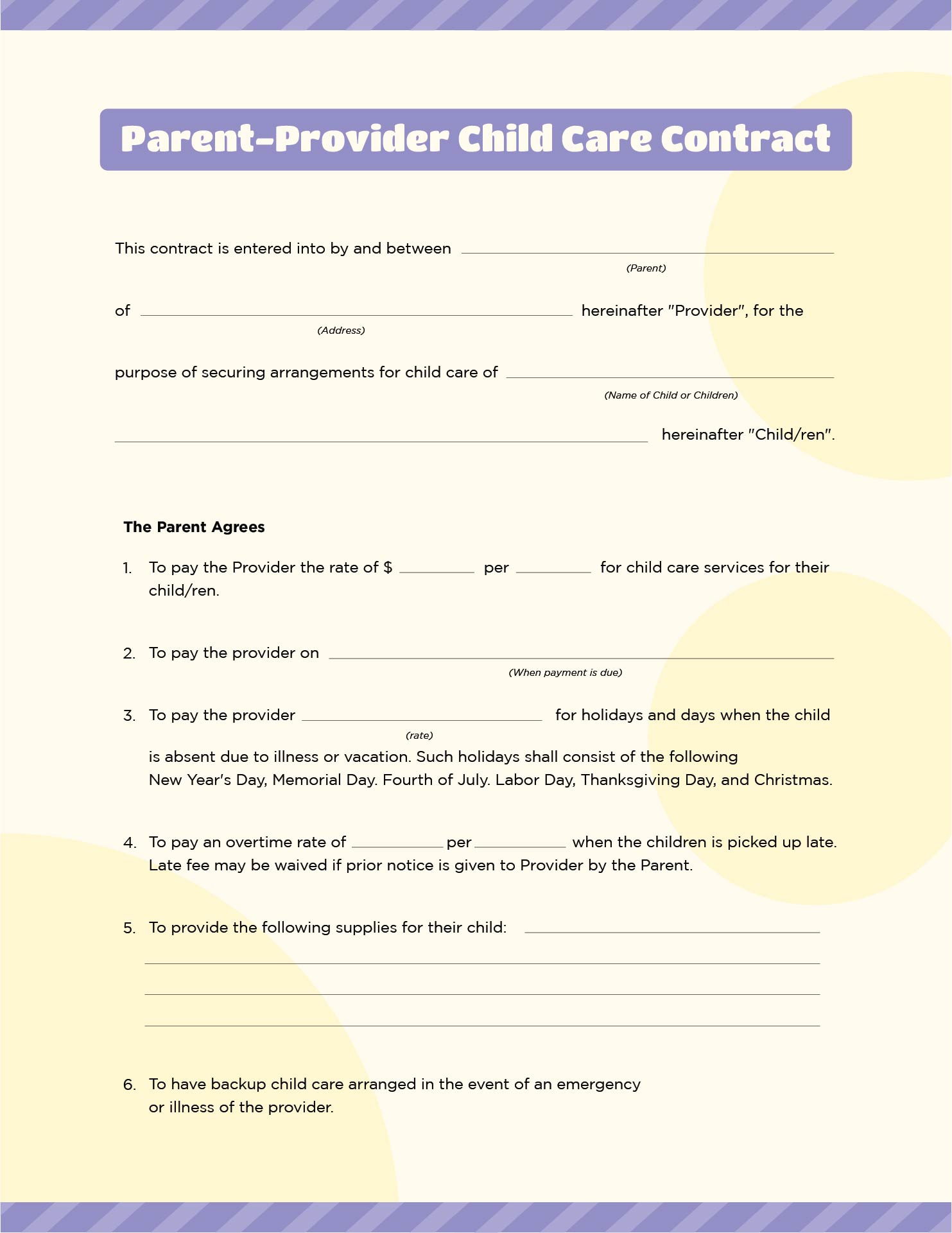  Daycare Forms Printable Free Printable Forms Free Online