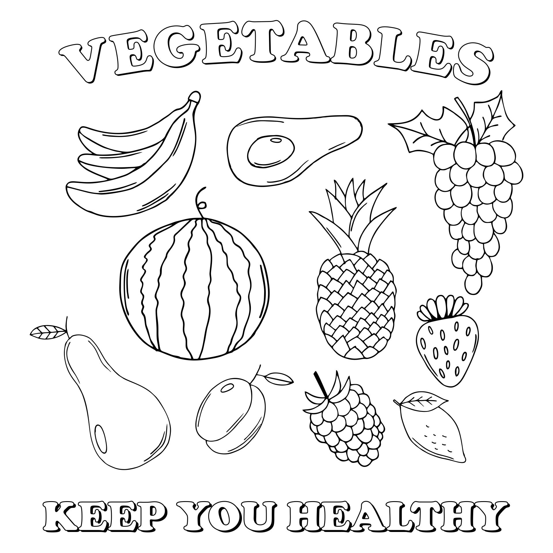 Free Printable Fruit And Vegetable Template Printable Templates