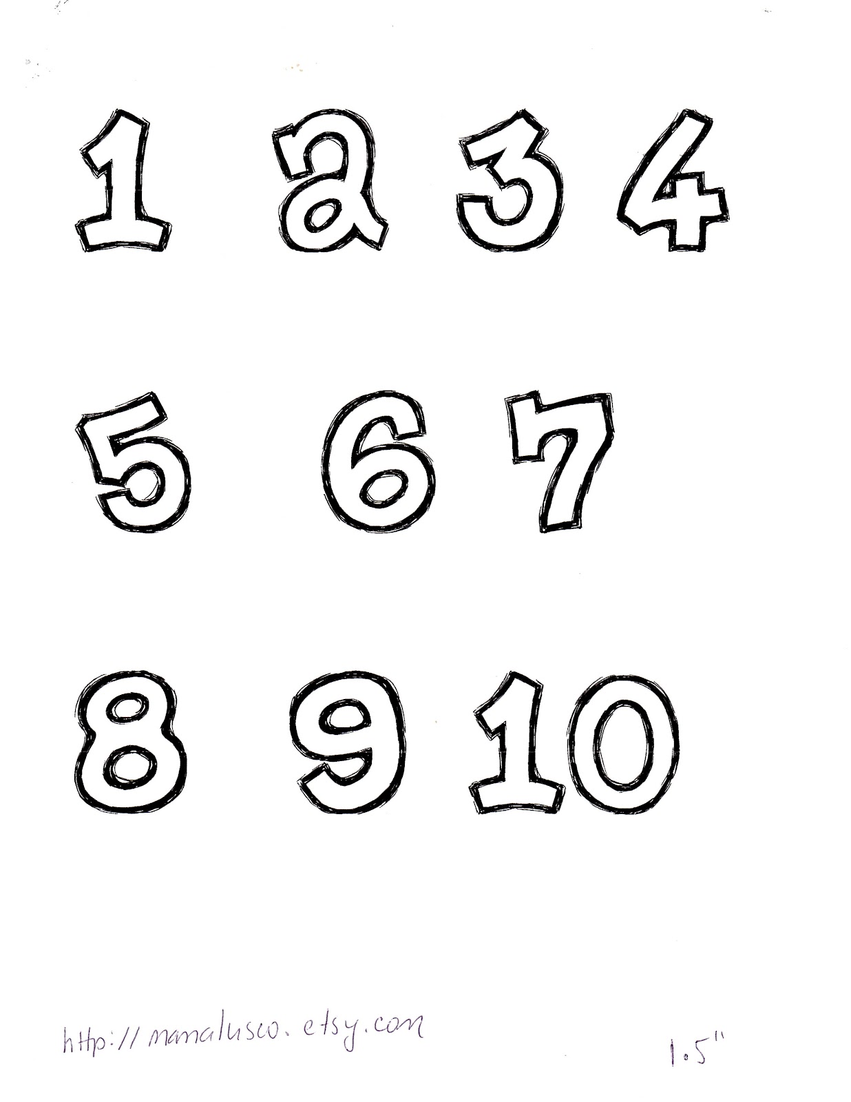 Number Templates Free Printable