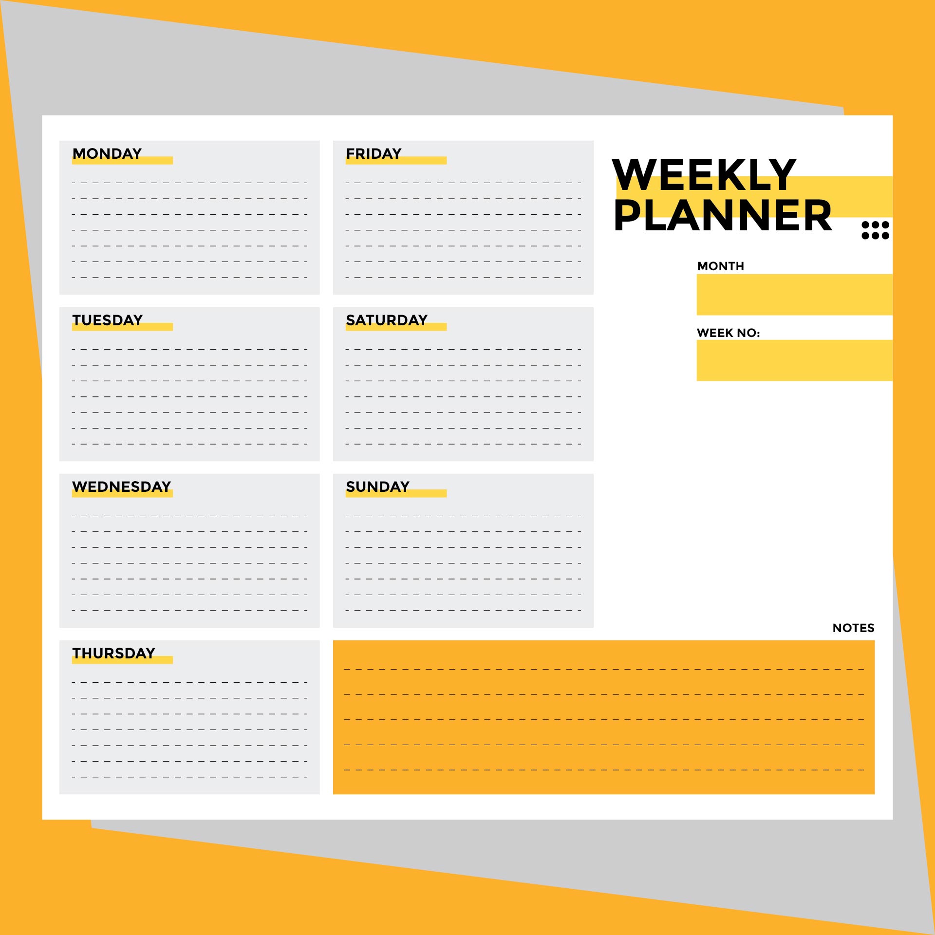 Downloadable Printable Weekly Planner Template Printable Templates Free