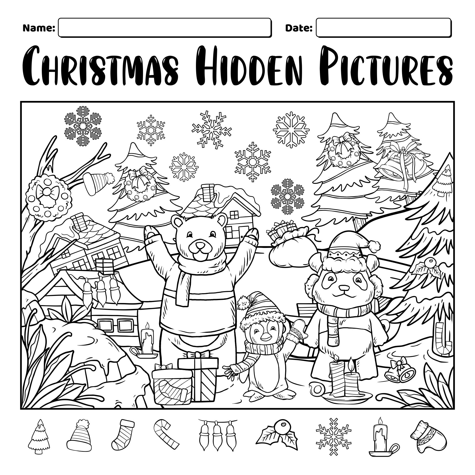 Christmas Hidden Picture Printables Free Printable Templates