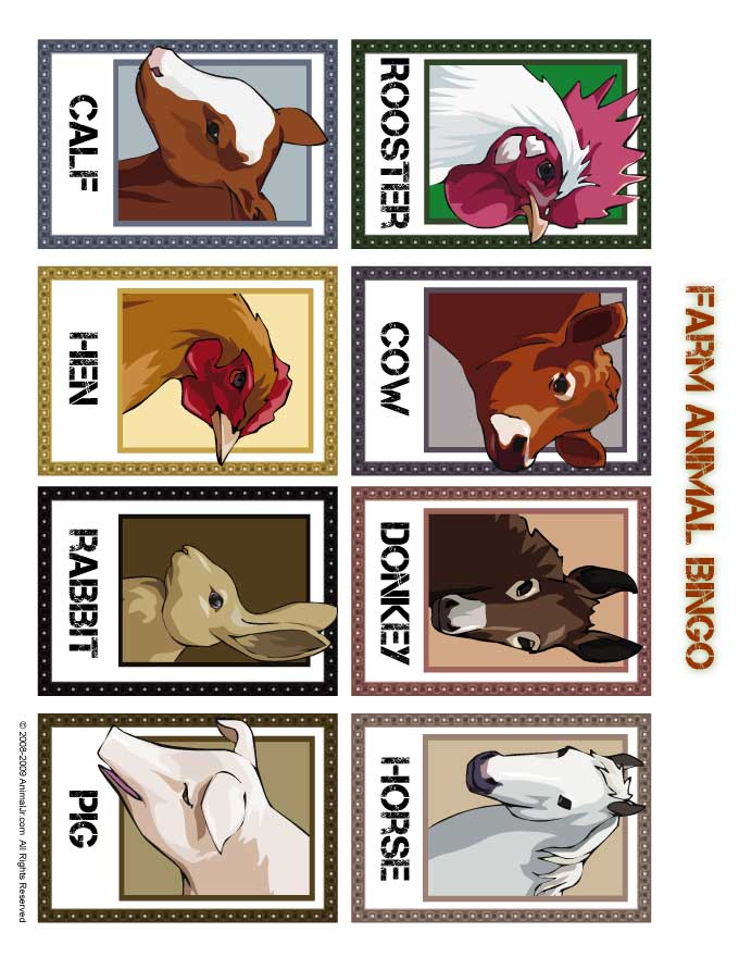 7 Best Images Of Printable Farm Animal Bingo Cards Farm Animal Bingo Cards Printable Farm