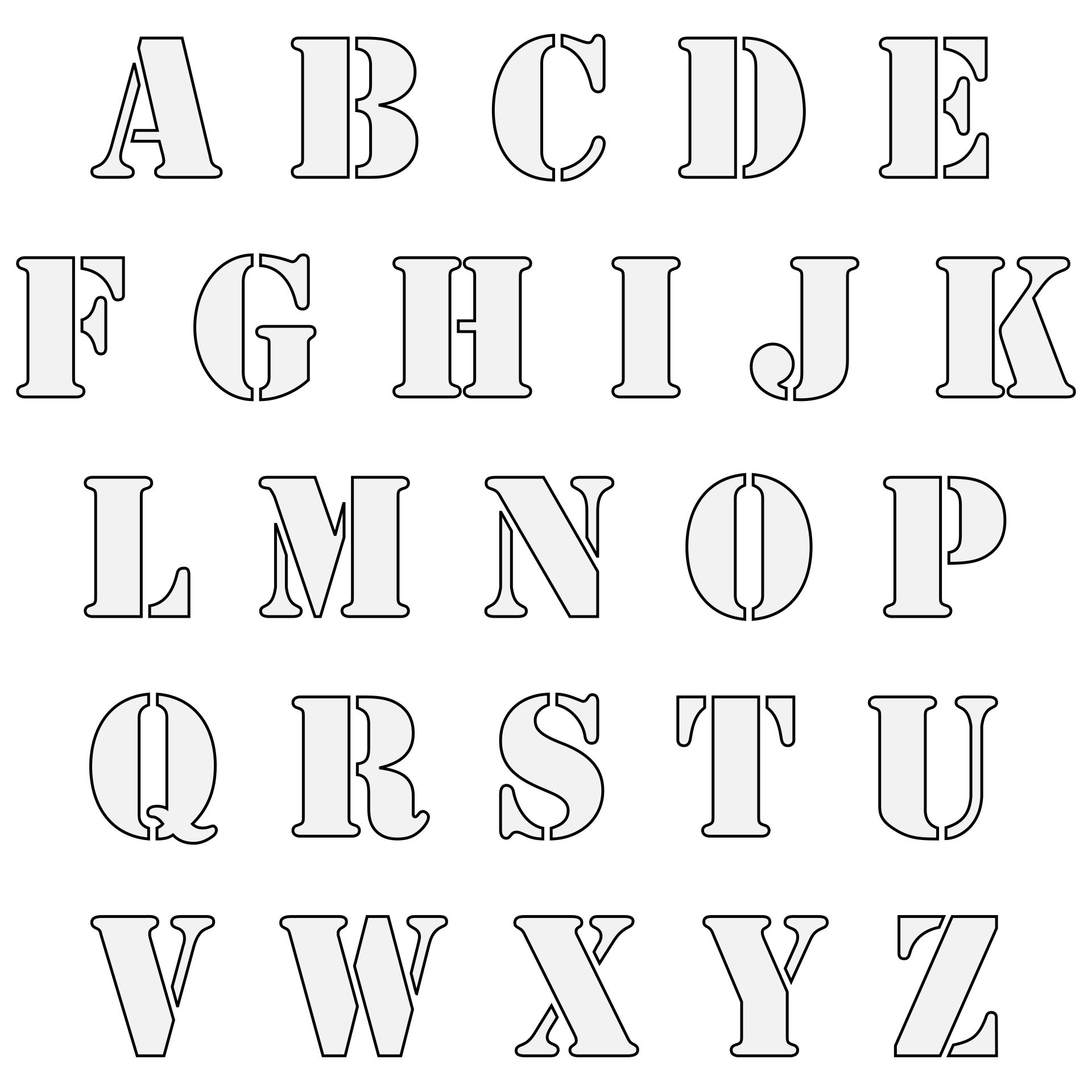 Cut Out Free Printable Letter Stencils