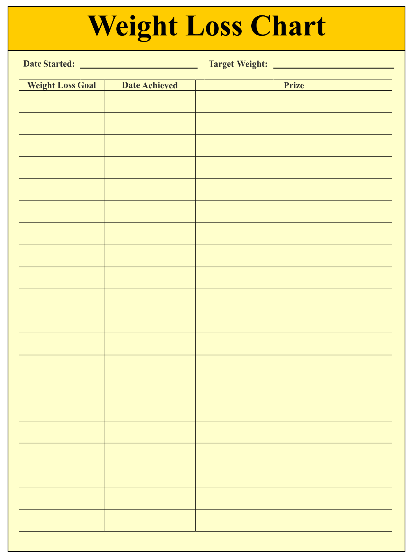 7 Best Images Of Weight Loss Printable Forms Printable Blank Contract 