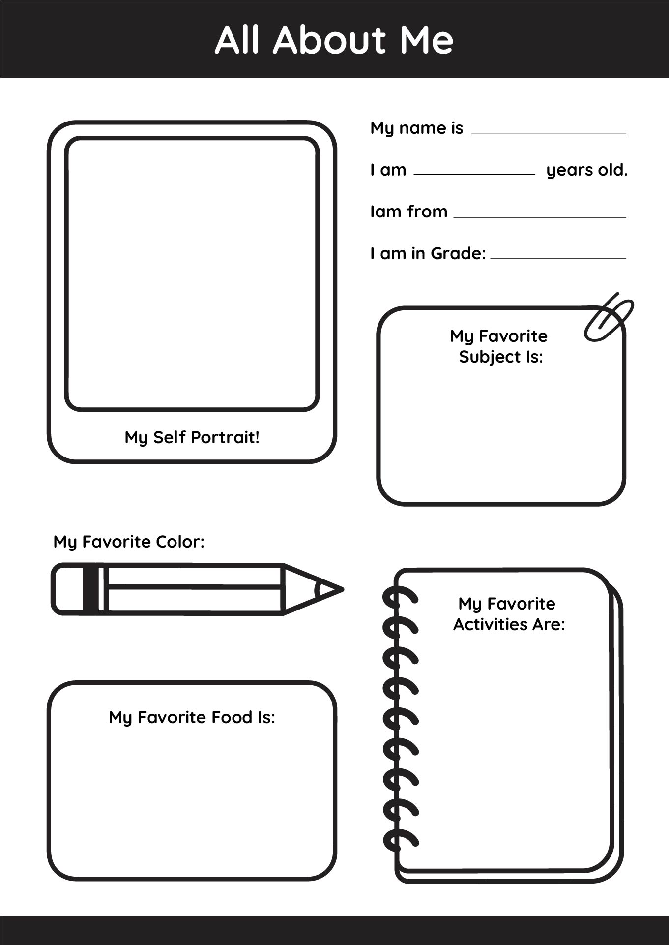 6 Best Images Of Getting To Know Me Printable Preschool All About Me 