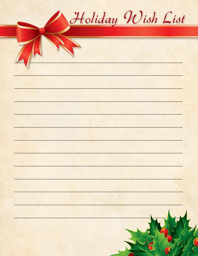 Free Printable Christmas Wish List 2022