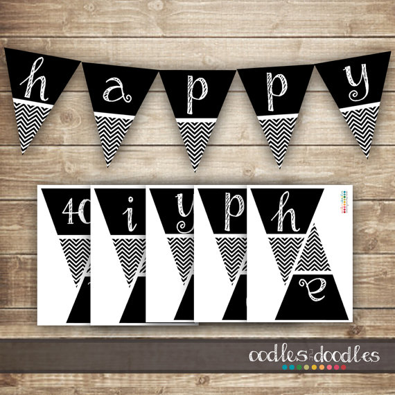 7 Best Images Of Happy Birthday Banner Printable Black And White 