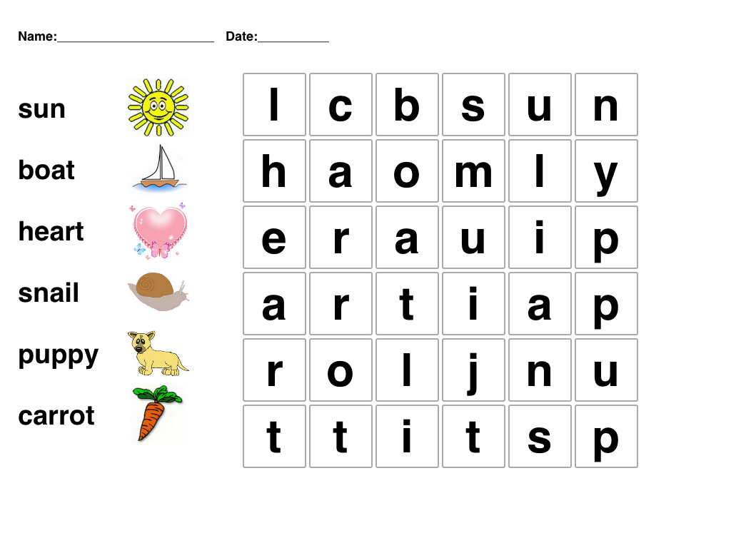 Free Printable Word Puzzles For Kindergarten