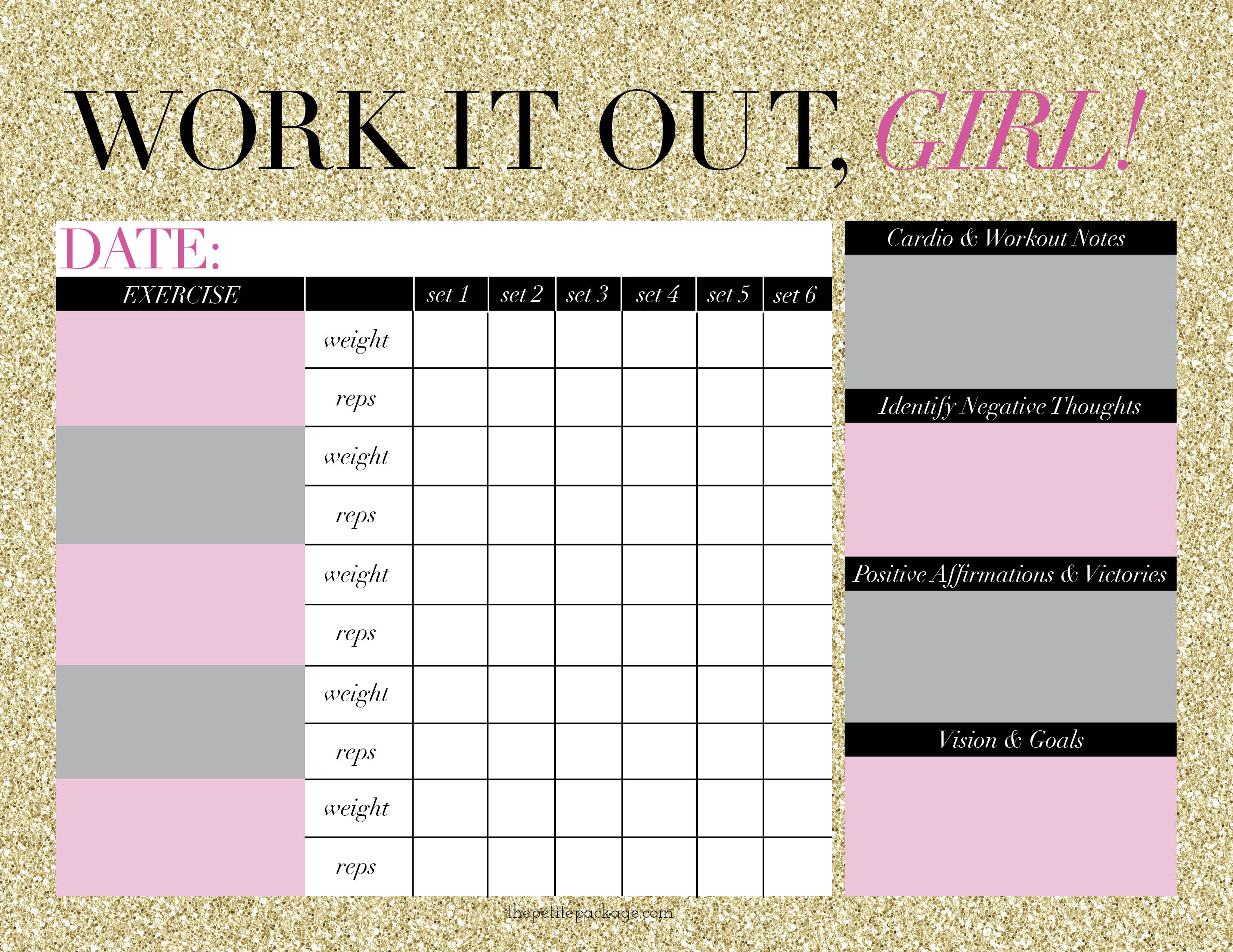 9 Best Images Of Printable Workout Schedule Workout Journal Printable 