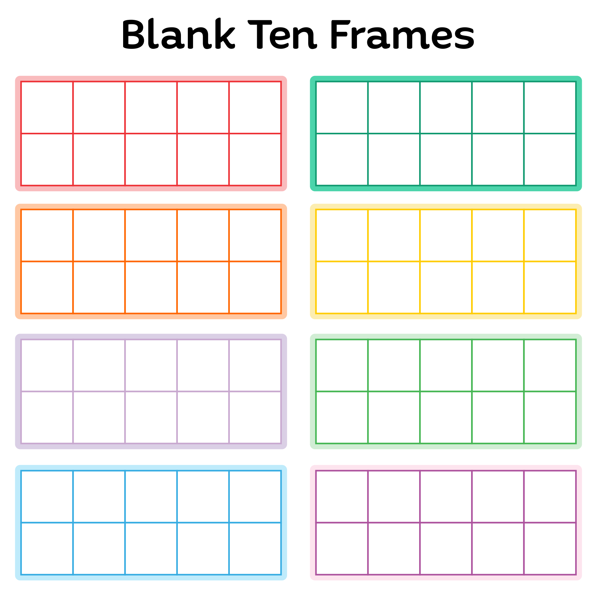 5 Best Images Of Printable Ten Frames Blank Ten Frames Printable Blank Ten Frames Printable