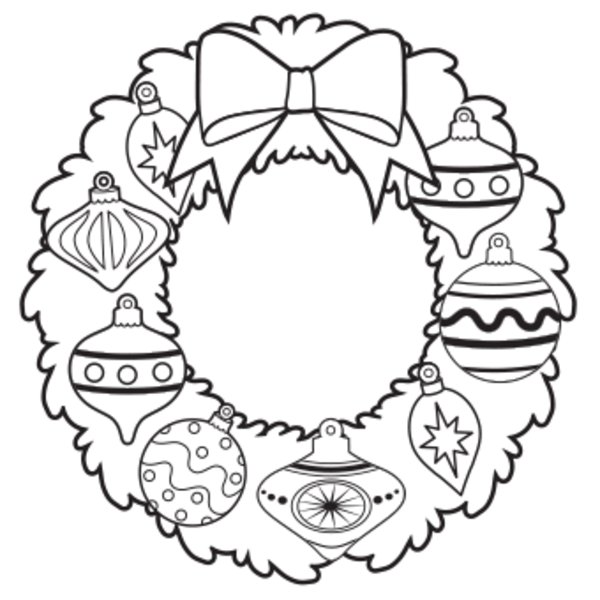 Christmas wreath coloring pages