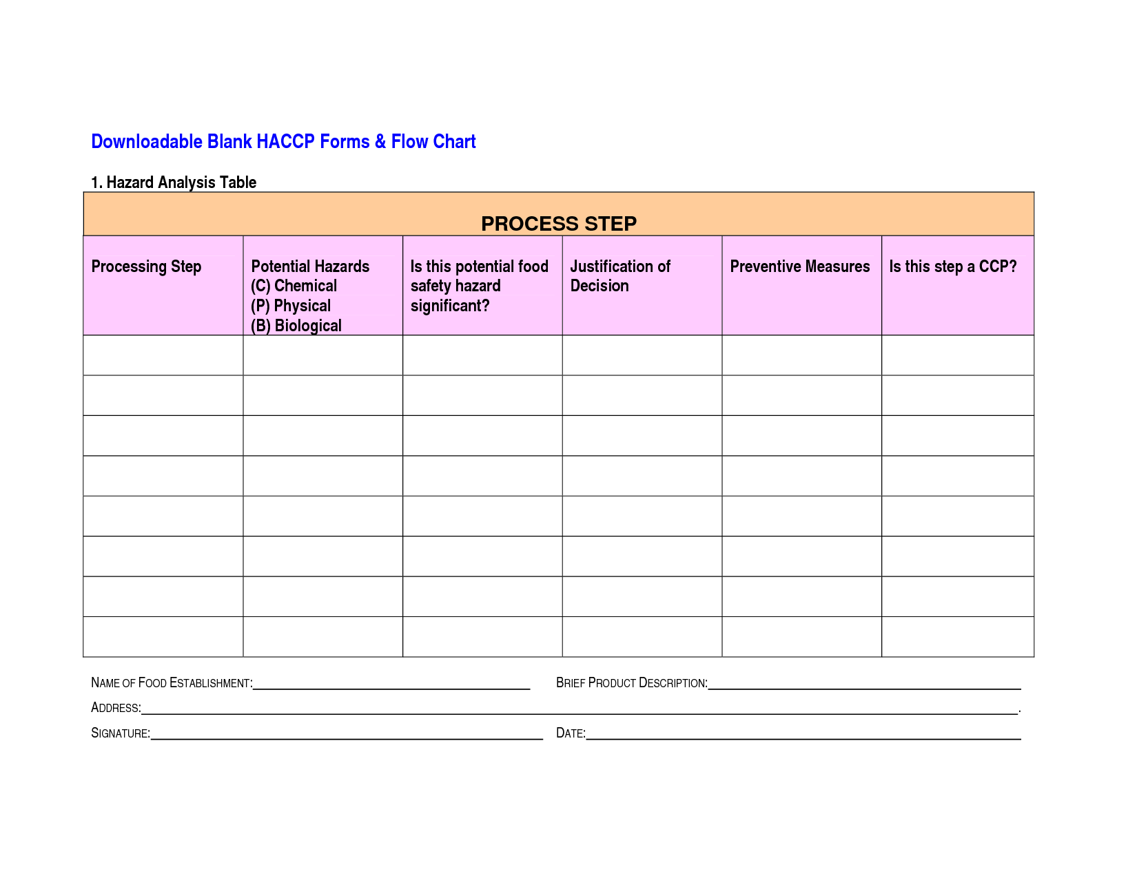 6 Best Images Of Blank HACCP Flow Chart Template Printable Organizational Blank Flow Chart