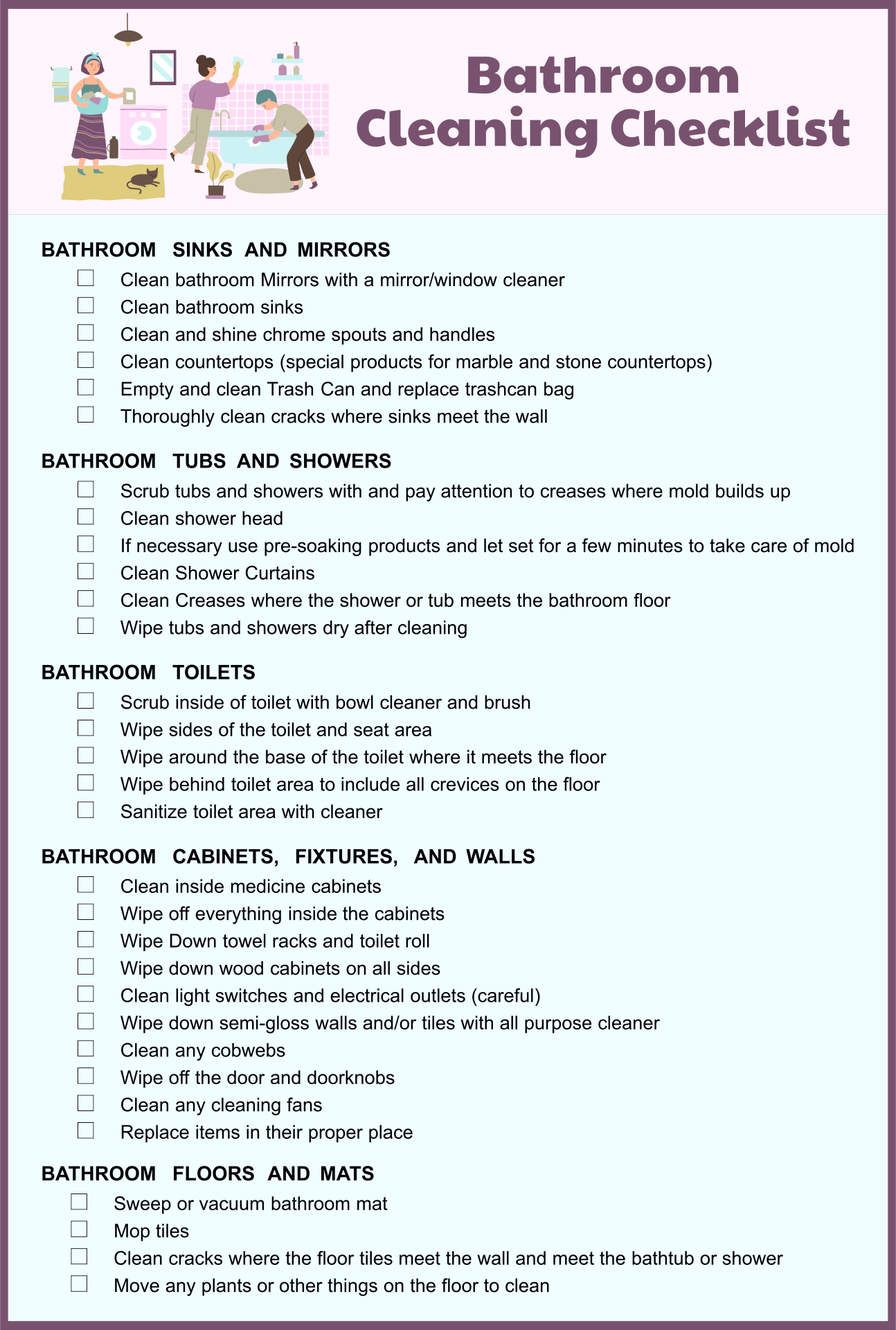 editable-40-printable-house-cleaning-checklist-templates-templatelab-residential-cleaning