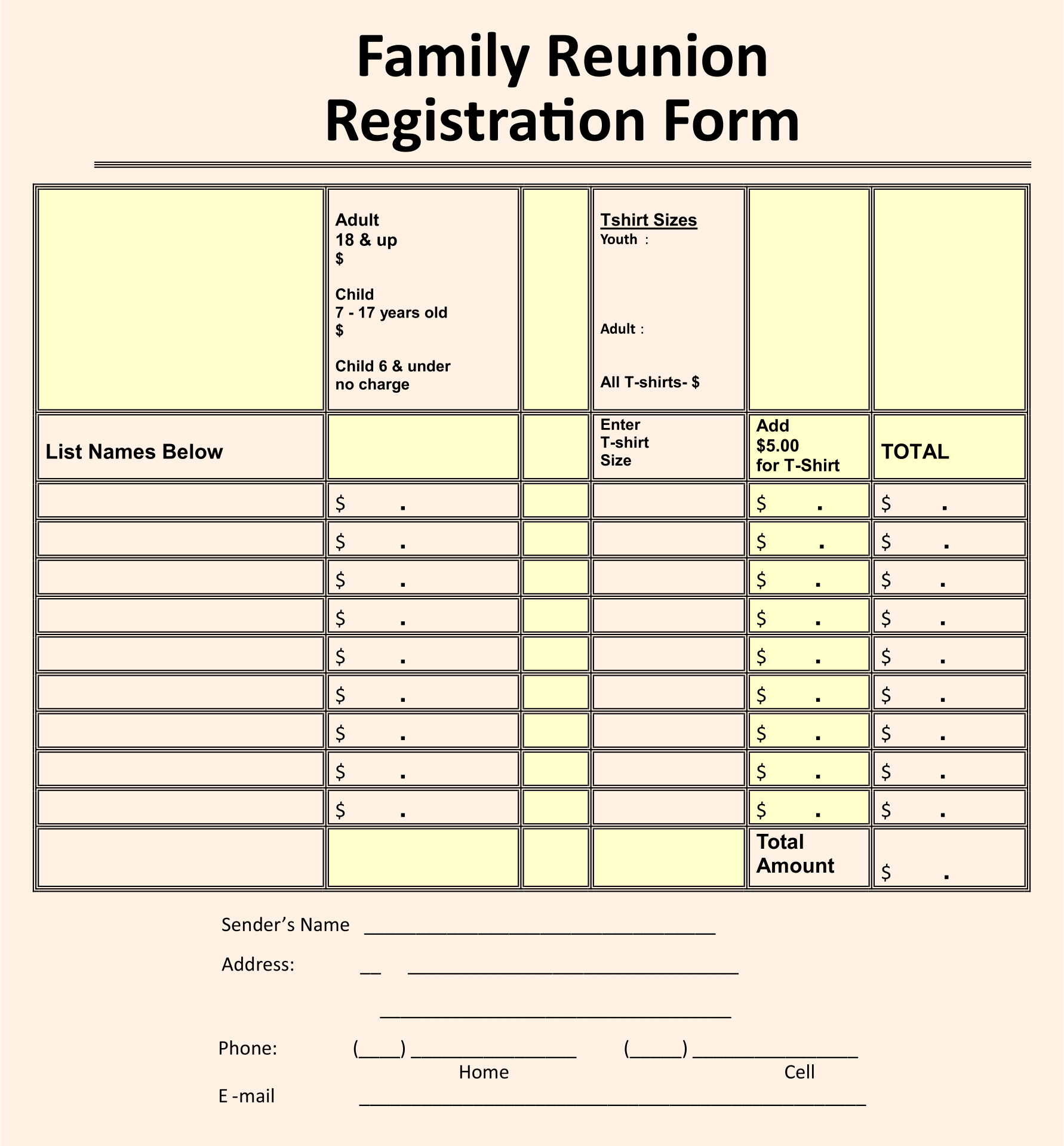 7 Best Images Of Family Reunion Forms Printable Free Printable Family 