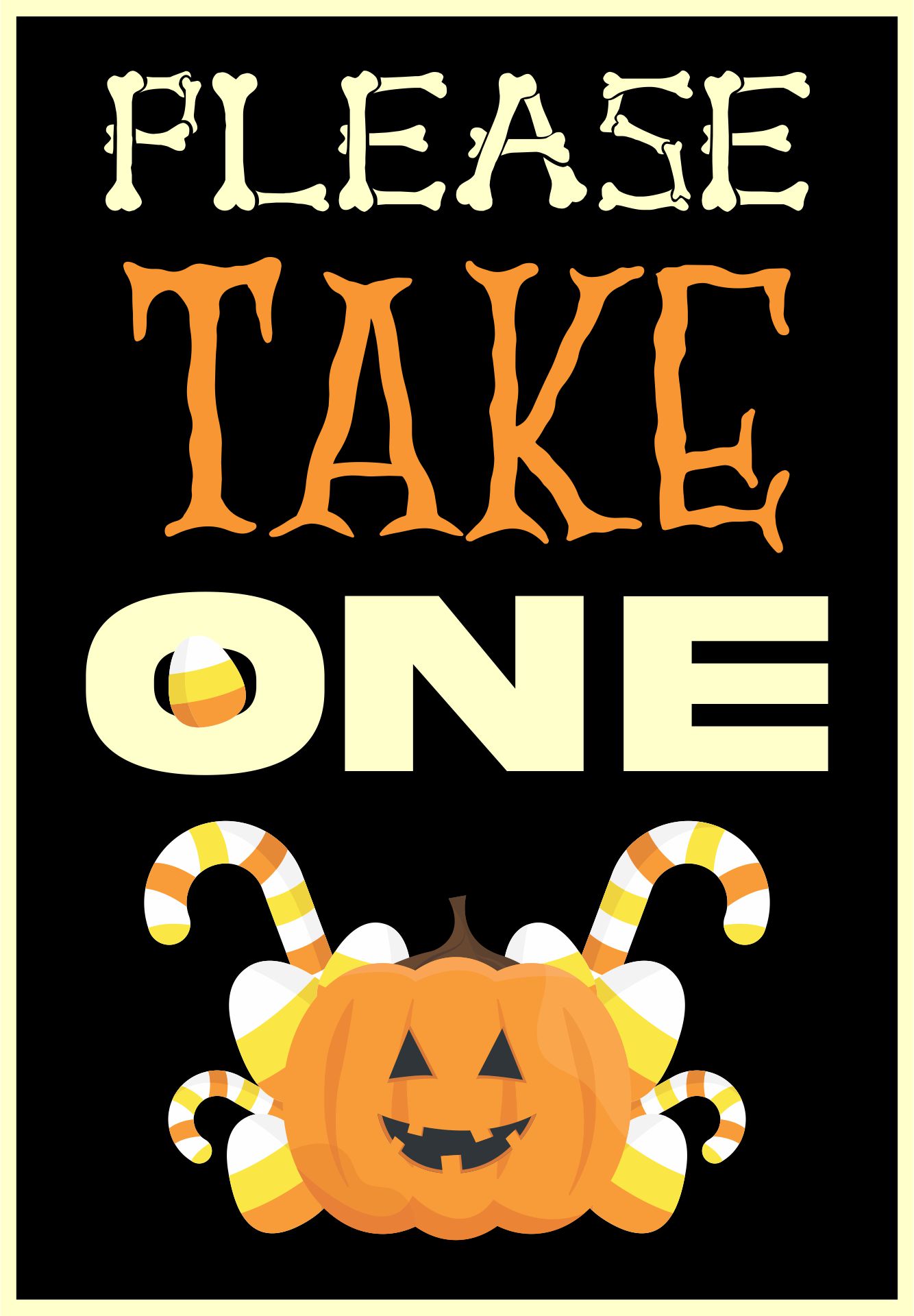 Free Printable Please Take One Halloween Sign