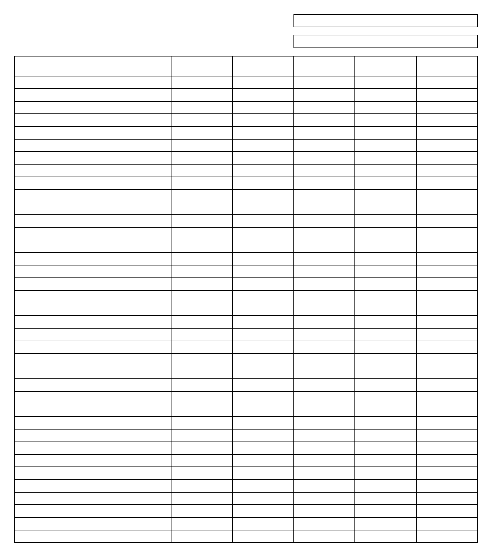 Free Printable Blank Column Chart