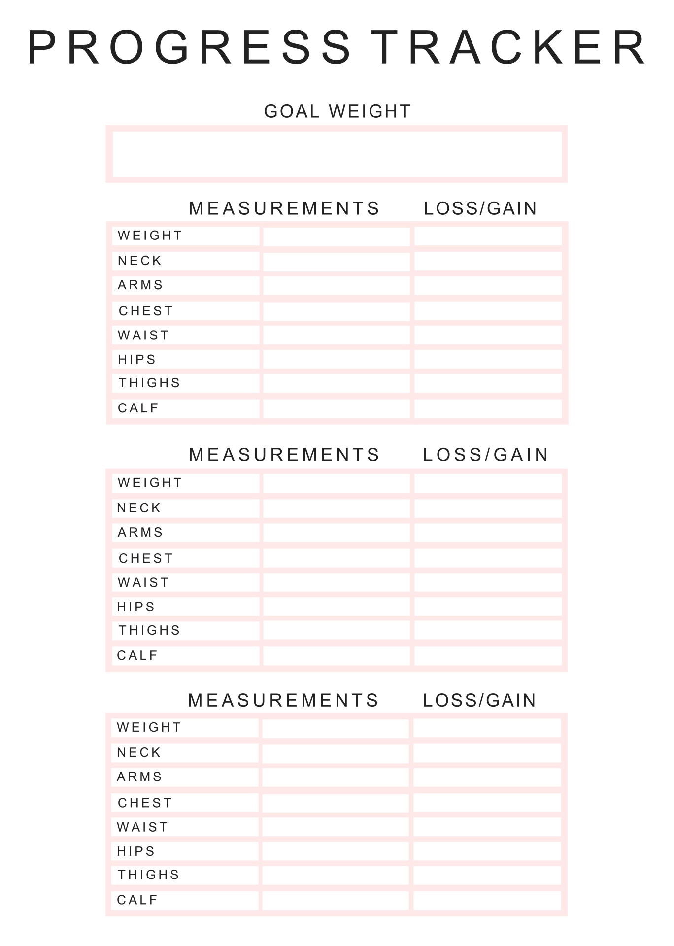 Printable Weight Loss Tracker Template Printable Templates Free